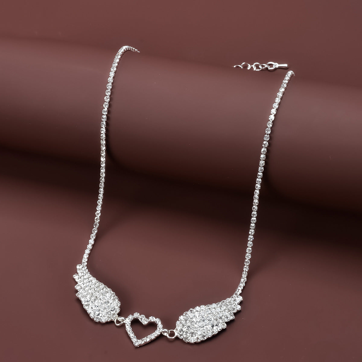 Full Rhinestone Angel Wing Necklace