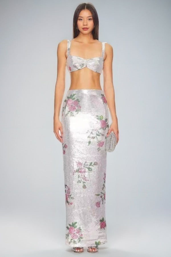 Retro Floral Thin Mesh Half Skirt for Fresh Vacation Look