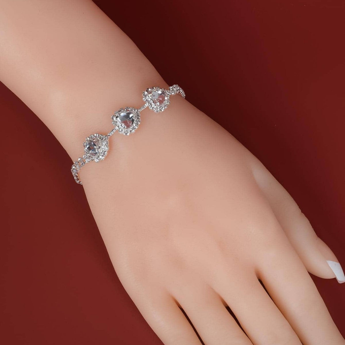 Heart Rhinestone Bracelet