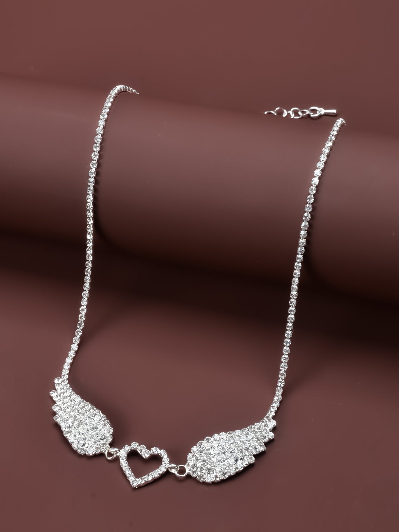 Full Rhinestone Angel Wing Necklace