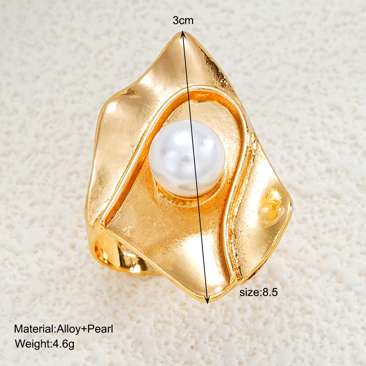 Irregular Pearl Gold Ring