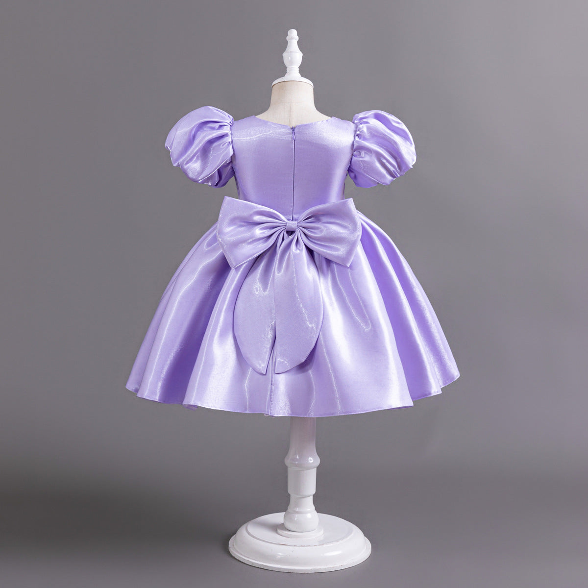 Smooth Satin Princess Flower Dress