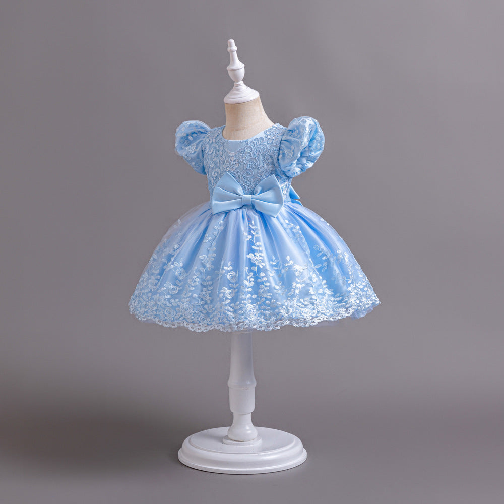 Lace Pompom Mesh Princess Dress