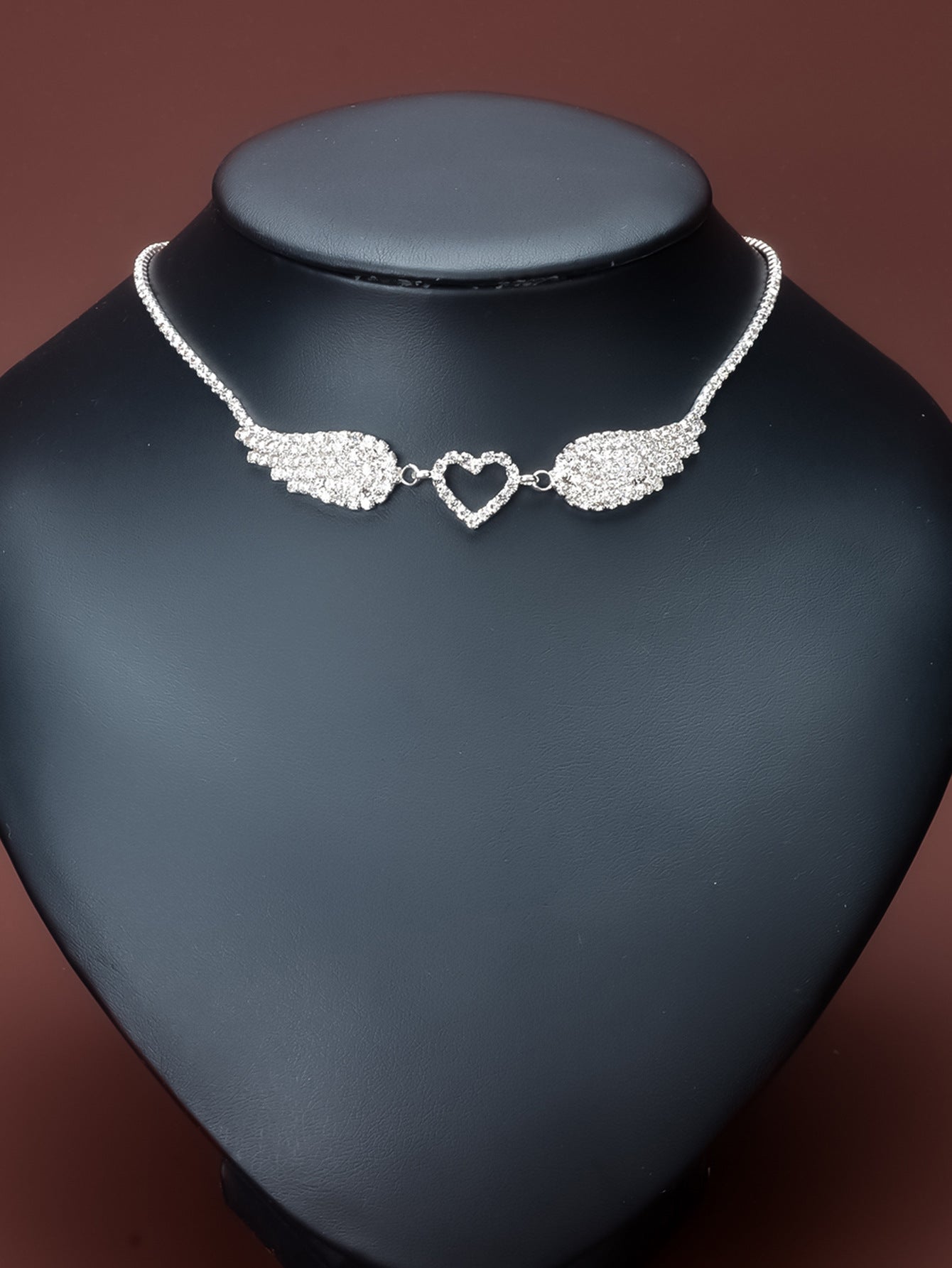 Full Rhinestone Angel Wing Necklace