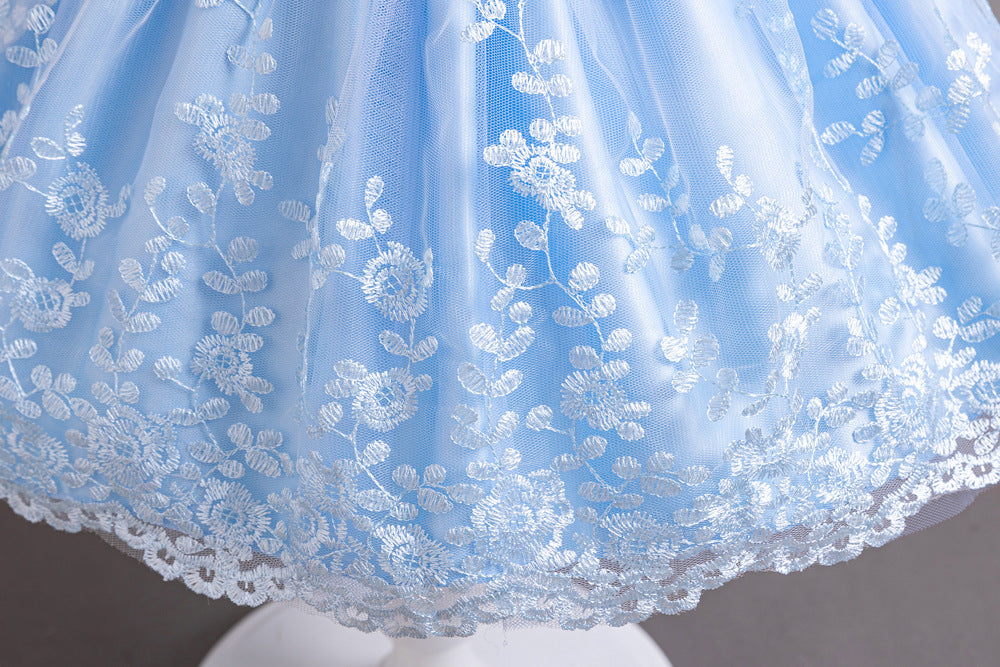 Lace Pompom Mesh Princess Dress