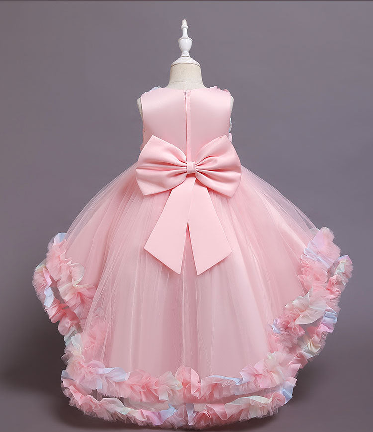 Children's Formal Gown with Train Princess Dress