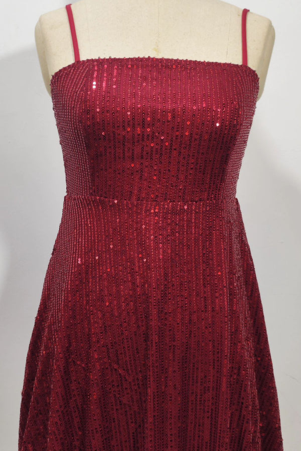 Fashion Casual Sexy Spaghetti Strap Sequin A-Line Dress