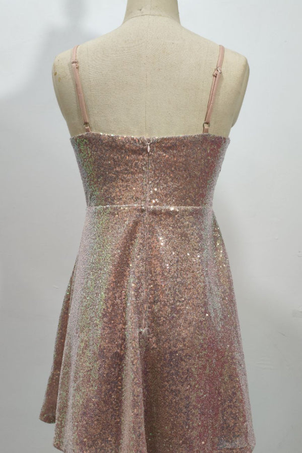 Sexy Sequin V-Neck Party Dress