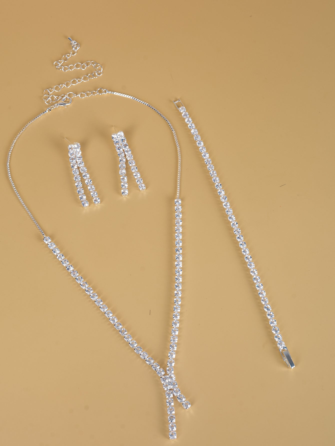 Rhinestone Bridal Jewelry Three-Piece Set