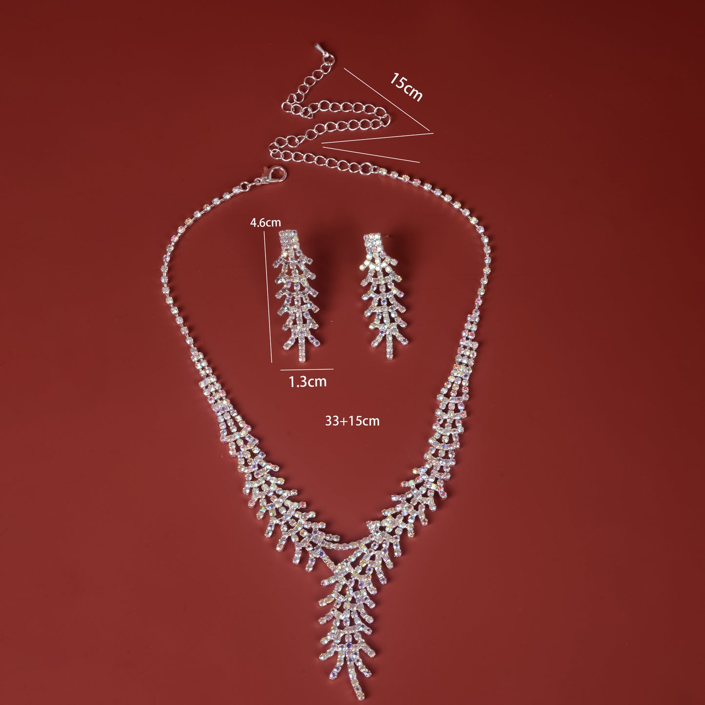 Feather Waterdrop Necklace and Earrings Set