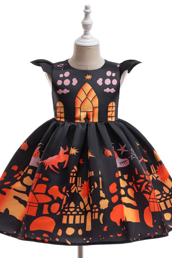 Anime Cartoon Print Dress Cosplay Halloween Gown