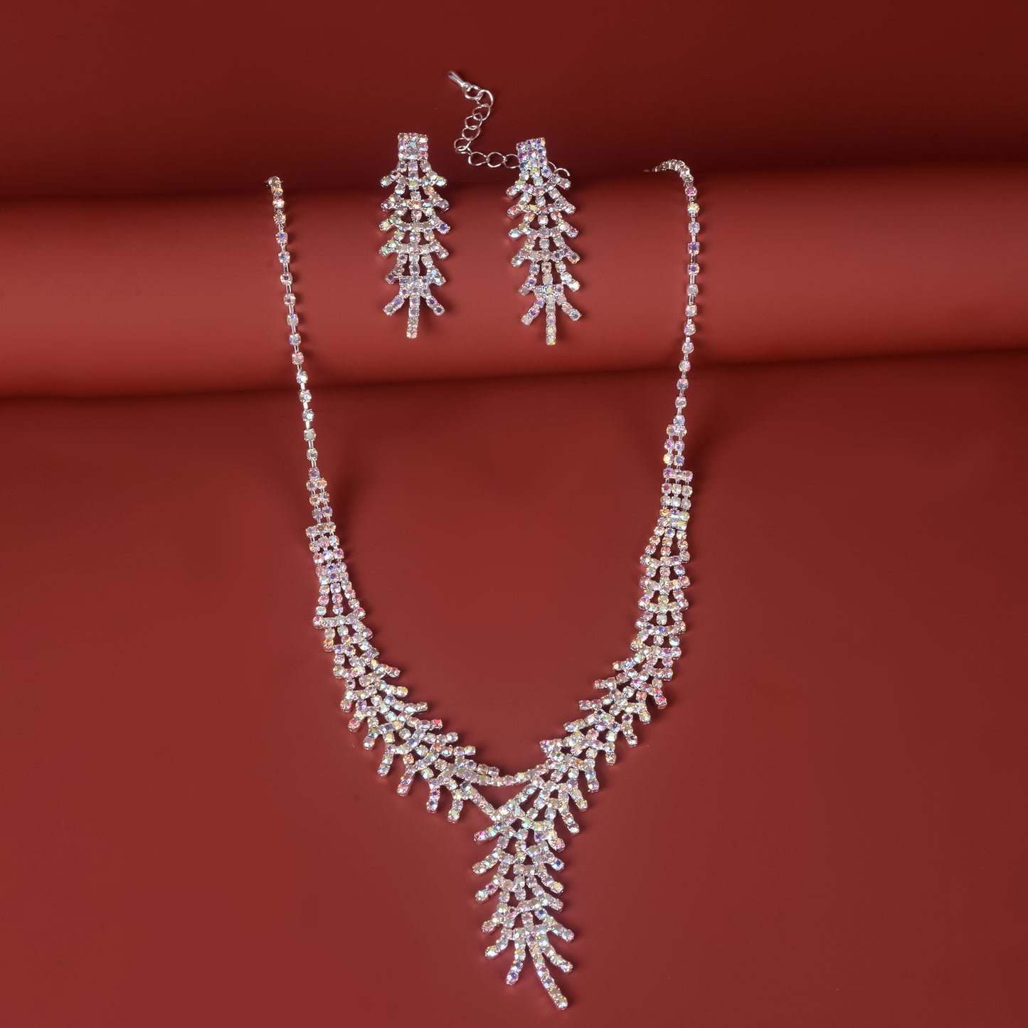 Feather Waterdrop Necklace and Earrings Set