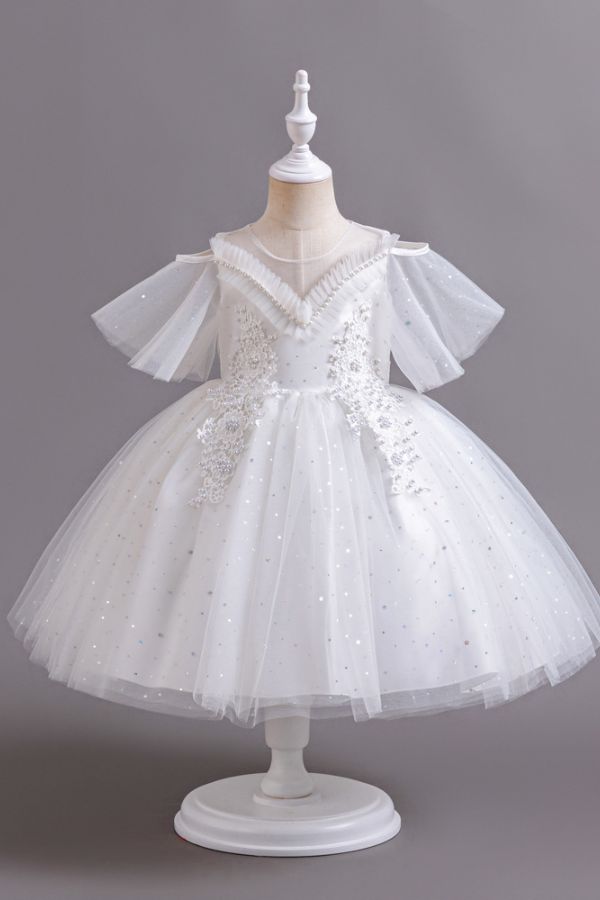 Princess Sequin Pompom Tulle Dress