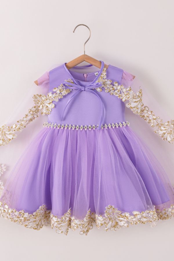 Cape Flower Girl Wedding Dress Children’s Evening Gown