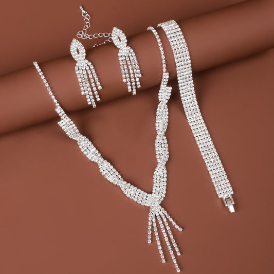 Jewelry Set with Bracelet, Necklace, and Earrings