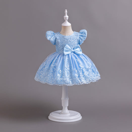 Lace Pompom Mesh Princess Dress