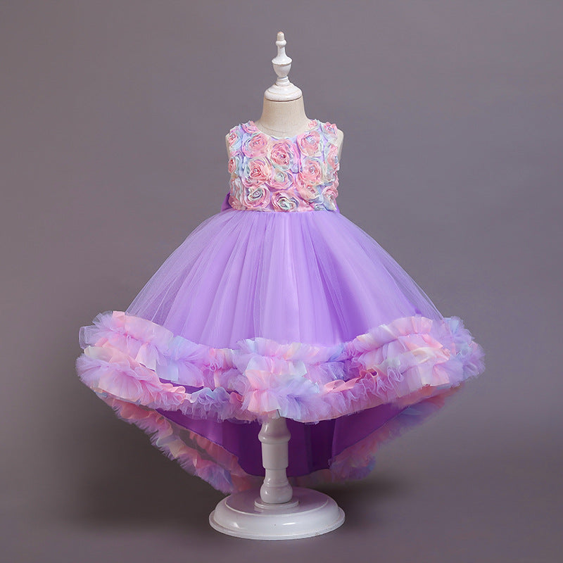 Children's Formal Gown with Train Princess Dress