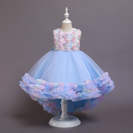 Children's Formal Gown with Train Princess Dress