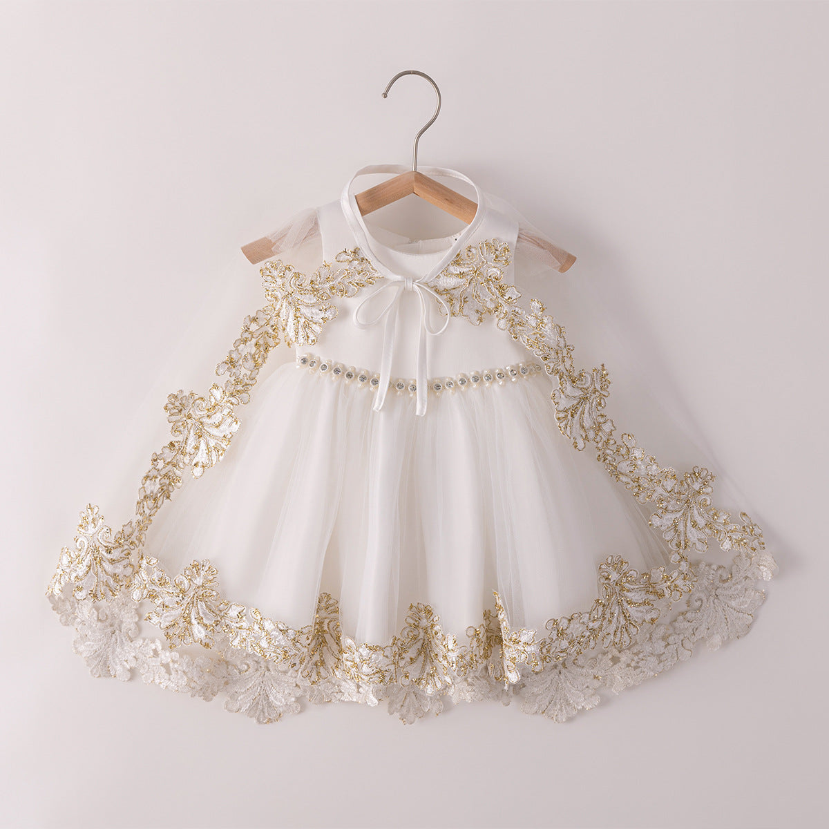 Cape Flower Girl Wedding Dress Children’s Evening Gown